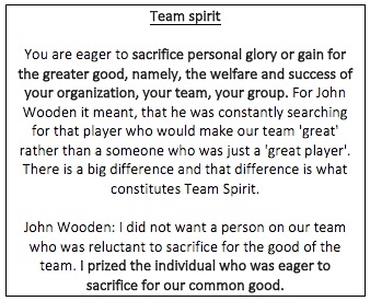 Wooden team spirit